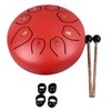 Handpan Drum, Tongue Drum Pleasant Resonant for Music Performance (Red)