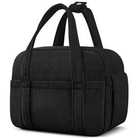 KUBYA Corduroy Lunch Box Lunch Bag for Women Men, Cute Strawberry Small Insulated Reusable Work Leakproof Simple Lunch Boxes Tote Bag Adults Cooler Bag