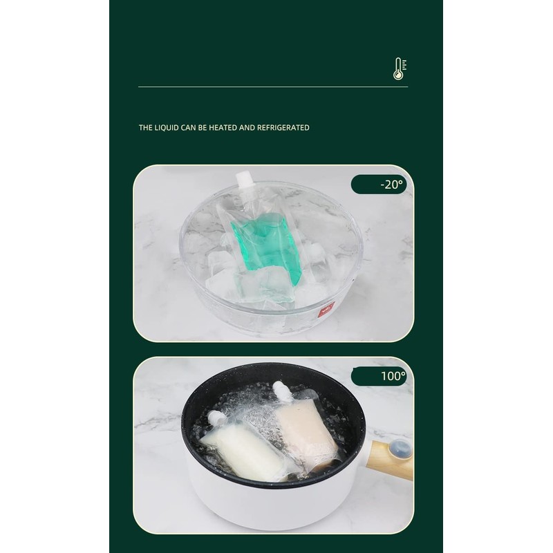 HOUSON 50 Pack Drinks Pouches for Festivals, Foldable Water Bottles