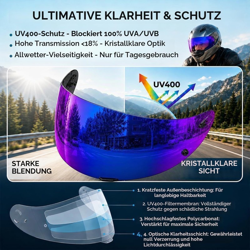 PSLER K1S Visor - K1 Helmet Visor, K3SV Rainbow Visor,