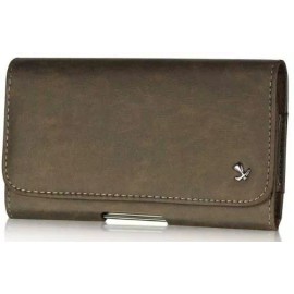 Generic Horizontal Matte Pouch Magnetic Closure for Motorola Droid RAZR Maxx HD - Brown