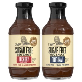 G Hughes Sugar Free BBQ Sauces, Hickory & Original Sugar Free Barbecue Sauces - No Sugar BBQ Sauce, Gluten Free Barbecue Sauce - 18 oz (Pack of 2)