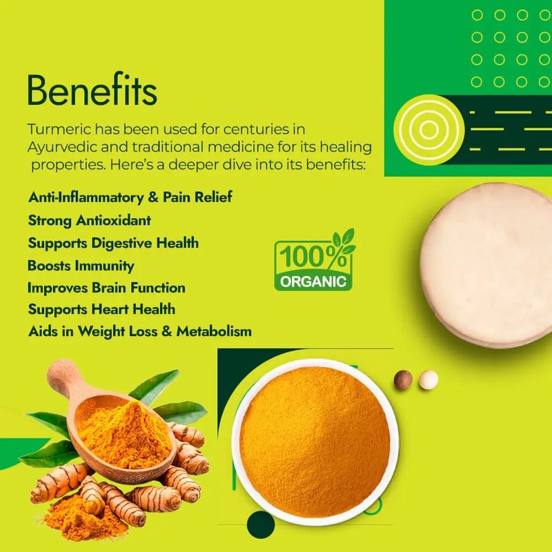 Root2Leaf Organic Turmeric Powder 5% Curcuminoids 100g