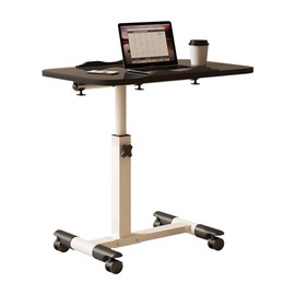 Curtainboro Overbed Bedside Table with Wheels, Mobile Hospital Bedside Table with Tilting Desktop, Adjustable Height Over The Bed Table