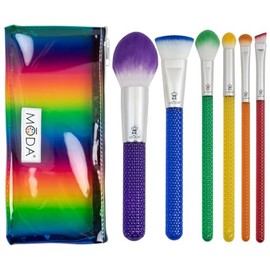 Royal  Langnickel MODA Juego de 7 brochas de maquillaje con bolsa, incluye polvo, contorno de precisión, resaltador, súper arrugas, pequeño...        