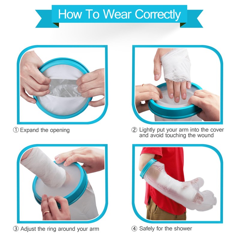 Aifoaliy Waterproof Cast Covers for Shower Arm, Reusable Adult Half