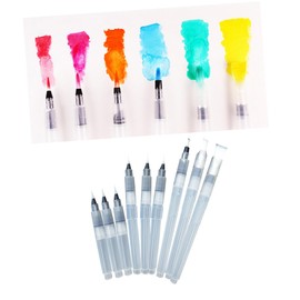 SHINEOFI 9pcs Watercolor Brush Pen Set Water Soluble Colored Pencils and Water Brush Pens for Painting Easy Ink Control for Artists and Beginners
