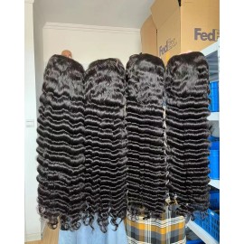 Vietnamese Original Vietnamese Wig Original Burmese Curly Wig Black Women High Quality HD Lace Front Wig RAW 10-30 Inch Hairstyle: Deep Wave, color: Black, Stretched Length: 12"