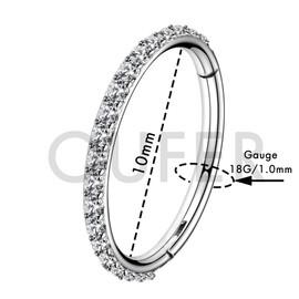 Oufer 16G Stainless Steel Cartilage Earrings, Five Petals, Clear Cubic Zirconia Flower, Tragus, Helix, Cartilage Stud Earrings, Stainless Steel, Steel-18 g-10 mm.