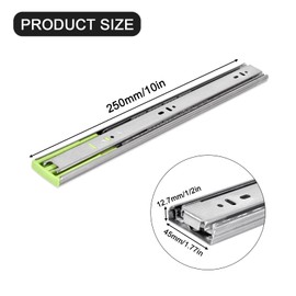 Eagles Soft Close Drawer Slides, Buffer Damping Thickened Silent Black Cold-Steel Ball Bearing Full Extension Heavy Duty Drawer Rails 3 Folds 150 LB (10''(25cm) Drawer Slides-Stainless Steels)