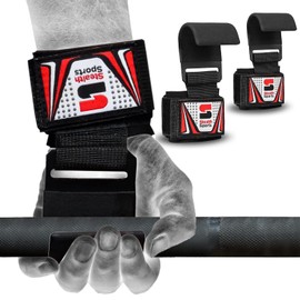 Stealth Sports Weight Lifting Hooks Straps Non-Slip Rubber Coated 8MM Neoprene Padded Weightlifting Wrist Wraps Support For Exercise Gym Workout Powerlifting Chin Pull Up Fitness Deadlift Hooks