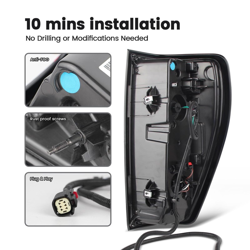 KNSPEC Halogen Tail Light Assembly Compatible with 2019-2025 Sierra 1500/2500