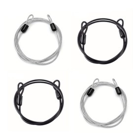4 PCS Bike Lock Cable, Bicycle Lock, Bike Cable, Steel Lock, Wire Lightweight Cable Lock,Double Loop Steel Lock,Used for Scooter, Bicycle, Luggage Compartment Padlock(Black,Silver,1M)