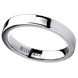 DoubleAccent 4mm Titanium Classy Wedding Bands Promise Rings Beveled Edges Flat Comfort Fit Ring