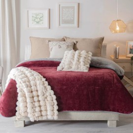 Vianney Cobertor Matrimonial Invernal Turquesa Borrega Premium