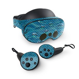 MightySkins Carbon Fiber Skin Compatible with Meta Quest Pro - Dolphin Gang | Protective, Durable Textured Carbon Fiber Finish | Easy to Apply, Remove, and Change Styles | Made in The USA