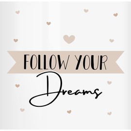 UP-SD-11 Boho Money Box Follow Your Dreams with Hearts One Size White Chic Style Dream Ceramic