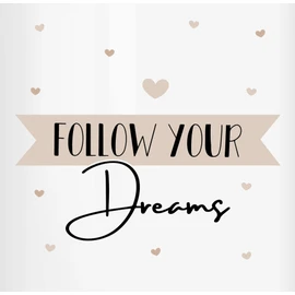 UP-SD-11 Boho Money Box Follow Your Dreams with Hearts One Size White Chic Style Dream Ceramic