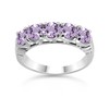 Sterling Silver Amethyst Half Eternity Band Ring for Women