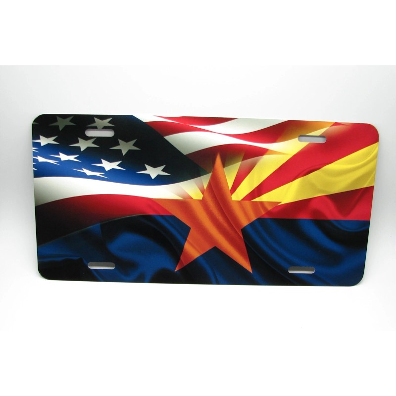 DIGIART INTERNATIONAL WAVING ARIZONA STATE FLAG AMERICAN FLAG METAL CAR