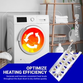 BlueStars 3387747 WP3387747 Dryer Heating Element for Whirlpool MEDB835DW4 GEW9250PW1 GEW9250PW0 GEW9200LW1 WED5100HW1 WED8300SW2 MED6230HW1 and Maytag KitchenAid Dryers Replaces W11344457 PS11741416