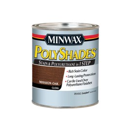 Minwax 617850444 PolyShades - Stain & Polyurethane in 1 Step, quart, Mission Oak, Gloss