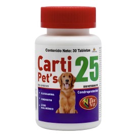 Tabletas Carti Pets 25 Frasco 30 Tabletas Condroprotectoras