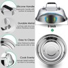 Cheese Melting Dome Set of 3, HaSteeL Stainless Steel Round