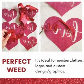 FANSGUAR Red Glitter HTV Heat Transfer Vinyl Bundle 8 sheets-12"x12" Iron on Vinyl for T Shirts Hats Clothing Compatible with Cricut Cameo Heat Press Machine