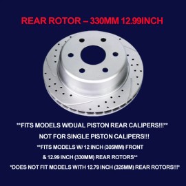 DAMAIAUTOMALL Front Rear Rotors Brake Pads Fit Chevy Silverado Tahoe GMC Sierra 1500 Yukon XL