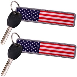 beemorita 2pcs Flag Keychain with Key Ring Key Tag for Motorcycle Car Scooter Backpack Key Chain Women Men Teens Jet Tag Keychain