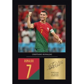 Cristiano Ronaldo Gift Portugal National Team Signed A4 Print Display Unframed Ronaldo Gifts For Boys Digitally Reproduced Signature Ronaldo Gifts For Men