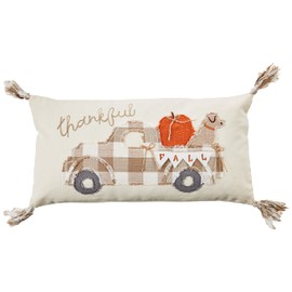 Mud Pie Fall Tassel Pillow, Tan