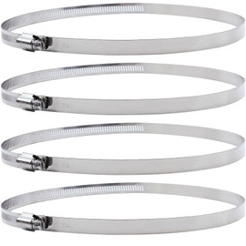 Hose Band, Hose Clamp, Strong Tightening Band, 304 Stainless Steel, Metal Band, Adjustable Size, Strong Tightening, Durable, Weather Resistant, Permanent Rustless, For Securing Together (4.6 - 5.5