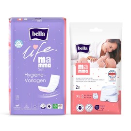 bella life Mamma Soft Puerperium Set XL 45 Inserts & 6 Mesh Briefs Fragrance-Free Breathable Midwives Recommendation