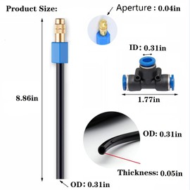 Atomizing kit,360 Degree Adjustable Copper Sprayer atomizing System,8/11mm(ID/OD) trubing Watering Plant Devices Nozzle Emitters Sprinkler Pneumatic Fittings Connection. (15)