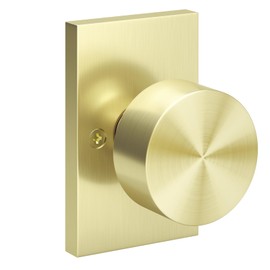HOSOM Dummy Door Knob, 2 Pack Gold Door Knobs, Interior/Exterior Door Knobs, Closet Door Knobs, Non-Turning, Rectangle