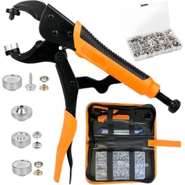 Metal Snap Pliers Set, Hand Snap Fastener Pliers Tool Set with 3 Dies & 60 Sets Stainless Steel Snaps, Heavy Duty Snap Button Setter Tool with Storage Bag for Boat Cover Canvas Leather