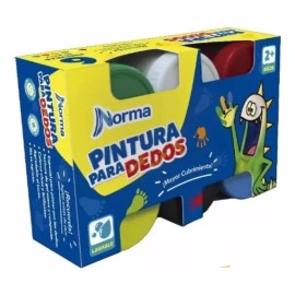 Norma Pintura Para Dedos Norma Caja C/ 6 Piezas  De 50 Grm C/u