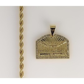 Plated The Last Supper 4mm Rope/Braided Chain Necklace - Chain Size: 19"- 20.5"