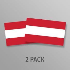 World Country Flag Decal Stickers - Two Pack - for Cars Windows Bumpers Laptops Tablets Tumblers Cups Walls (Austria)