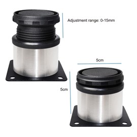 TheStriven Pack of 8 Worktop Bar TV Desk Table Legs Furniture Foot Height Adjustable Round Tubular Steel Feet Cabinet Feet Bookshelf Feet TV Cabinet Feet Couch Feet with Screws 50 x 50 mm