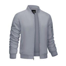 CRYSULLY Mens Light Jackets Outdoor Casual Jacket Sport Thin Tactical Coat Light Grey