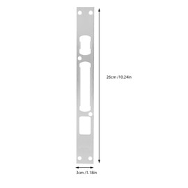 Baluue Security Strike Plate, 10" X 1.2" Door Security Plate Reinforcement Plate Stainless Steel Door Strike Plate 1.2mm Thicken Lock Plates for Exterior Doors Replacement Hardware Parts