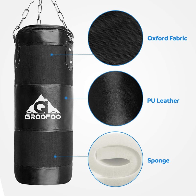 GROOFOO Punching Bag, Boxing, Hitting, Body Training, Fitness, Martial Arts,