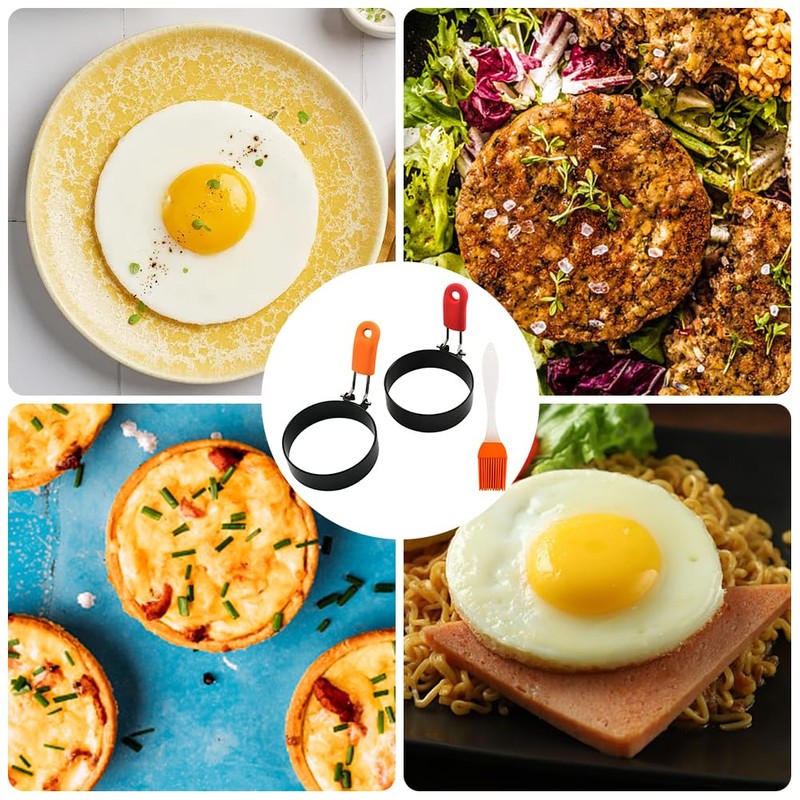 2 Pack Egg Ring Stainless Steel Egg Rings for Frying