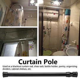 Acouto Barra de cortina con muelle de tensión Barra de cortina telescópica con muelle de acero al carbono para Utensilios de Cocina Baño Armario (25‑40cm)