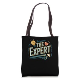 Minimalist The Expert Phrase Typography Tote Bag