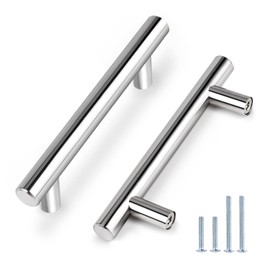 Probrico 30 Pack |3-3/4 inch Cabinet Pulls Euro T bar Drawer Pulls, Euro T bar Cabinet Handles for Bathroom/Bedroom/Kitchen, Stainless Steel Dresser Pulls Hardware, 6" Overall Length