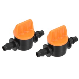 sourcing map Micro Ball Valve 1/4" Barb Connector Shut Off Switch Plastic for Irrigation Drip Tube 2 Pack